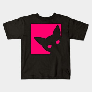 Cat Peeking Silhouette Kids T-Shirt